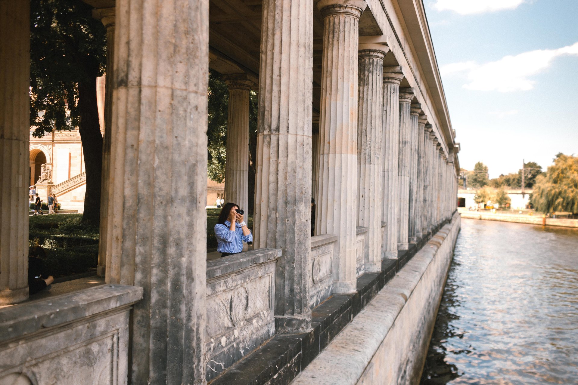 Tourist taking photos during sightseeing in Berlin