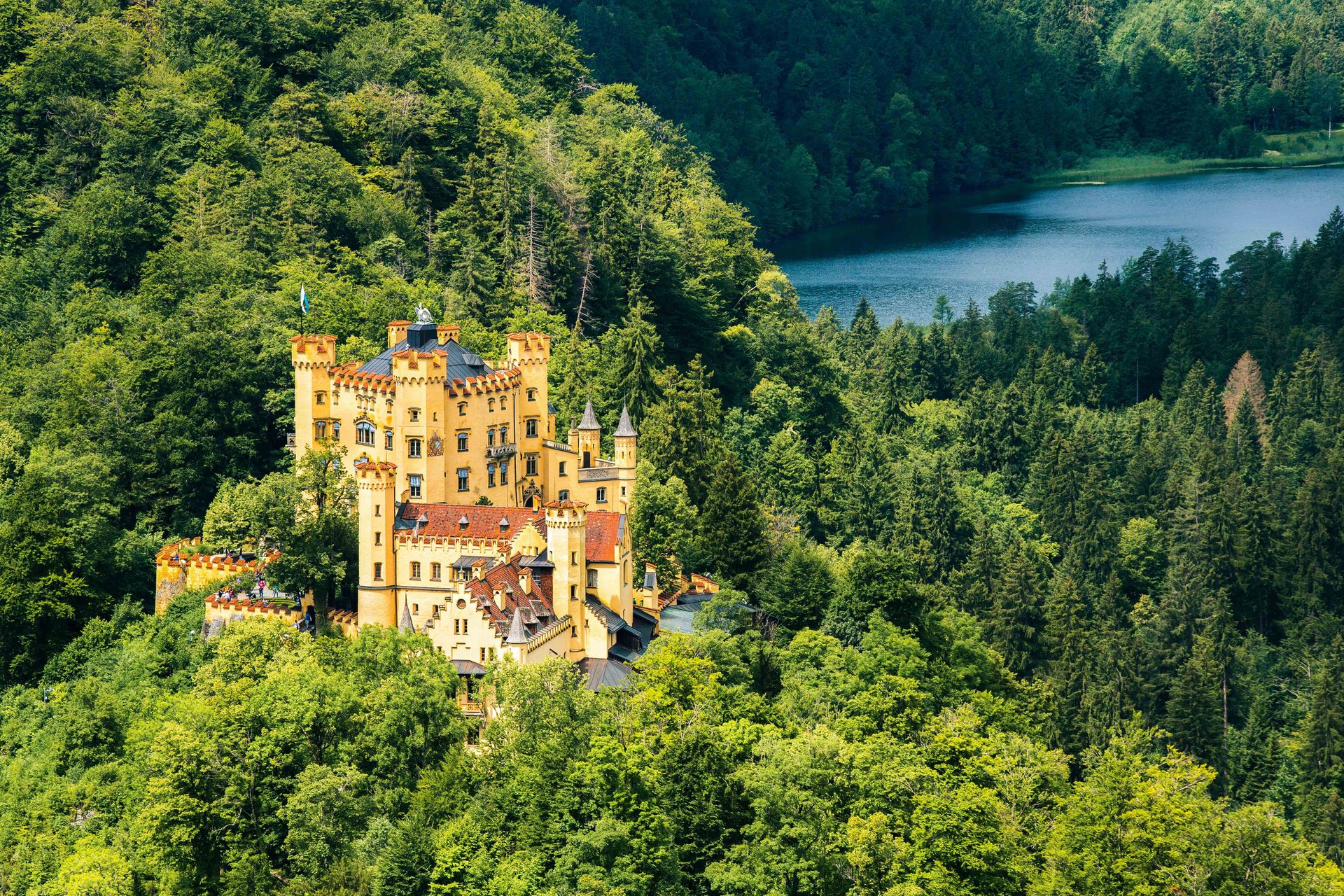 castle from above with lake background