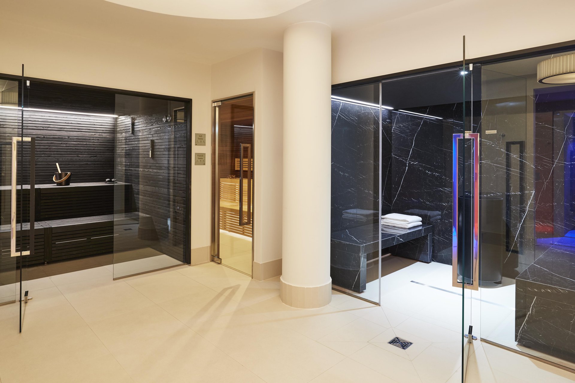 A variety of saunas in the wellness area at Hotel Adlon Kempinski Berlin