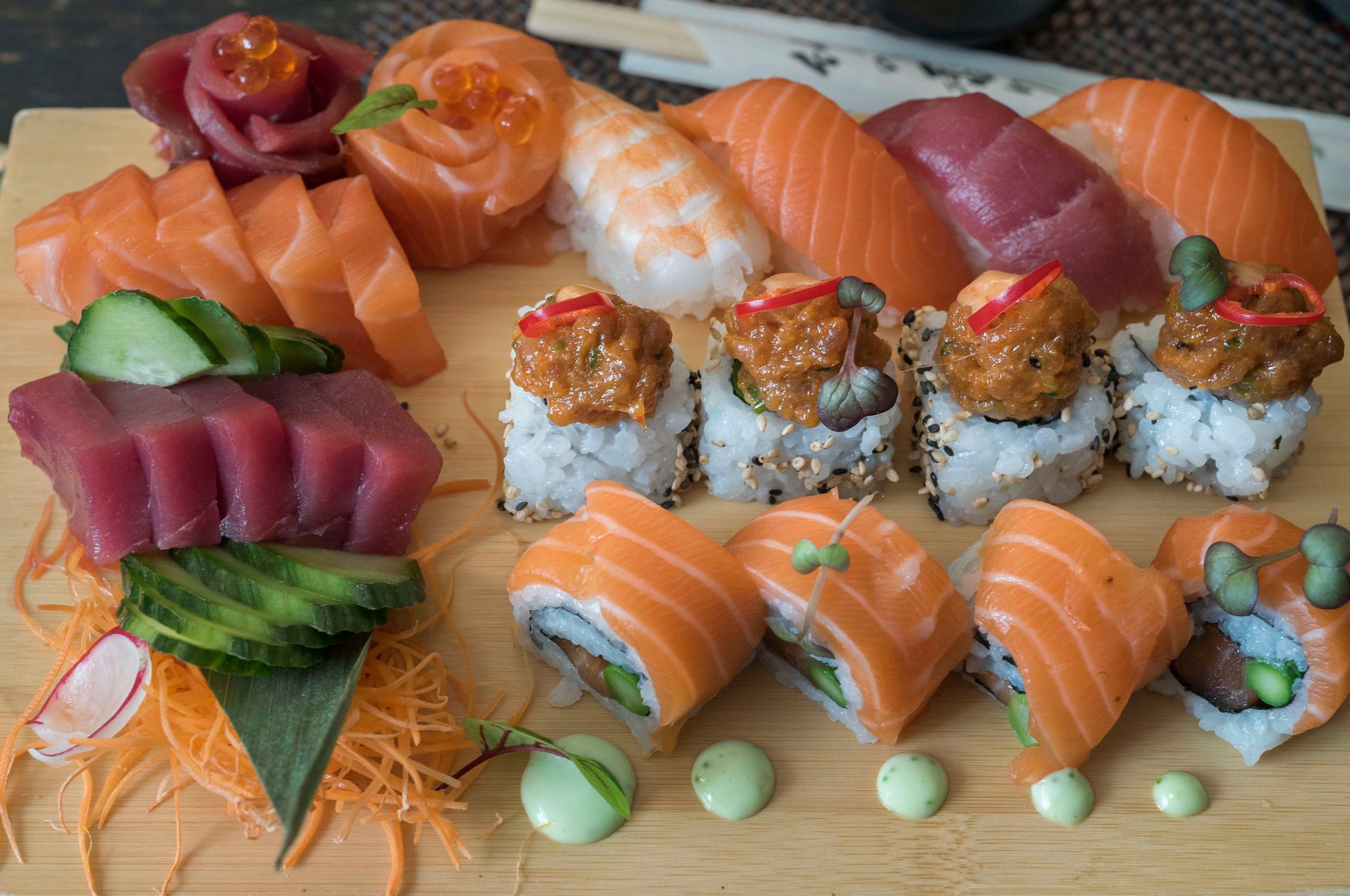 Sushi during winter and summer