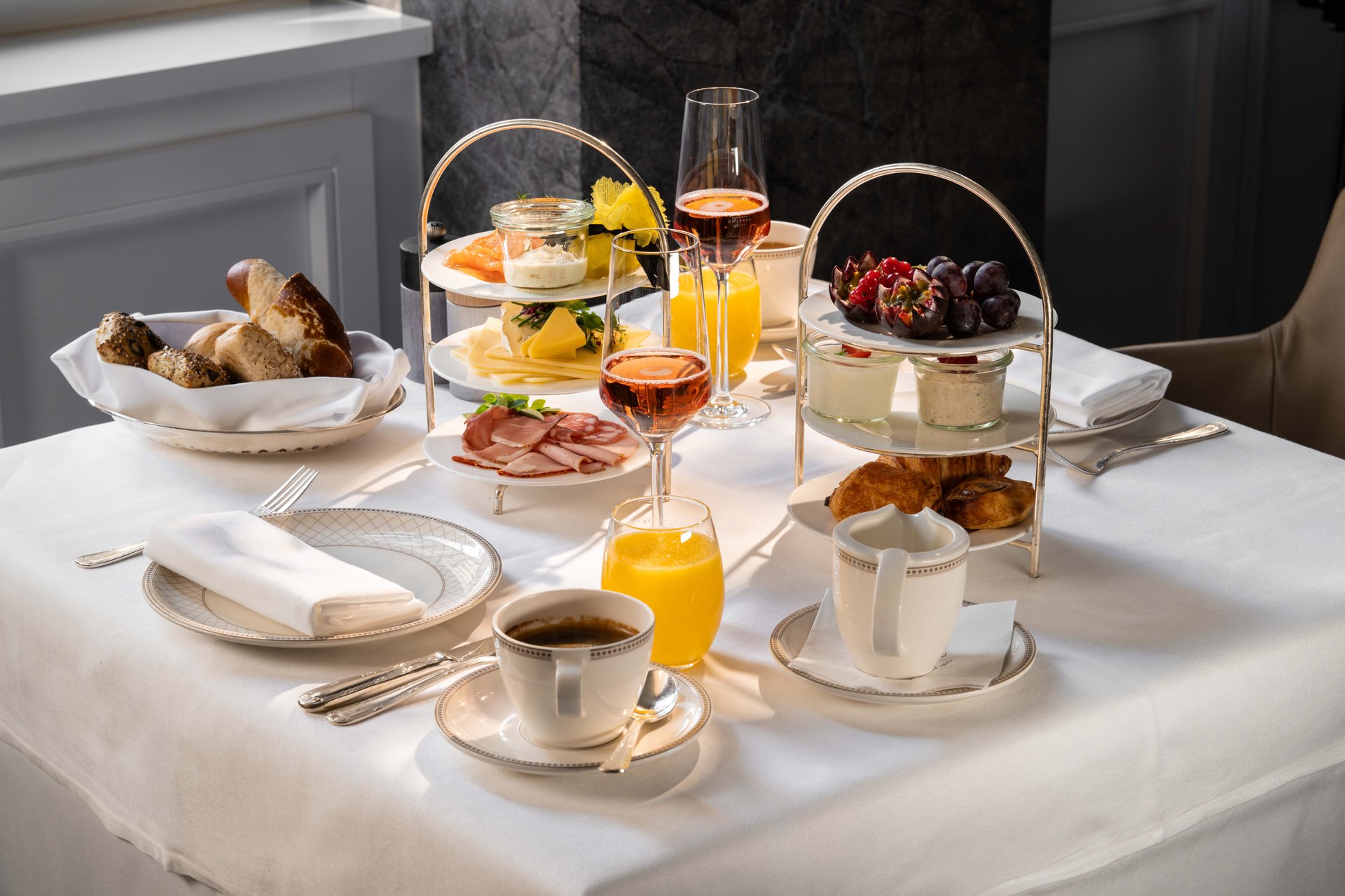 breakfast table in Kempinski Munich