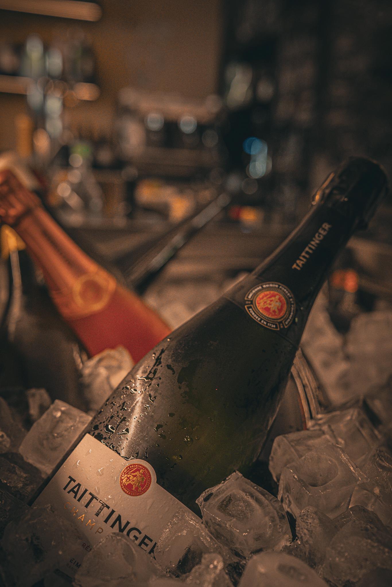 Elegantly displayed selection of fine champagne and rare wines at Kastenmeier's.