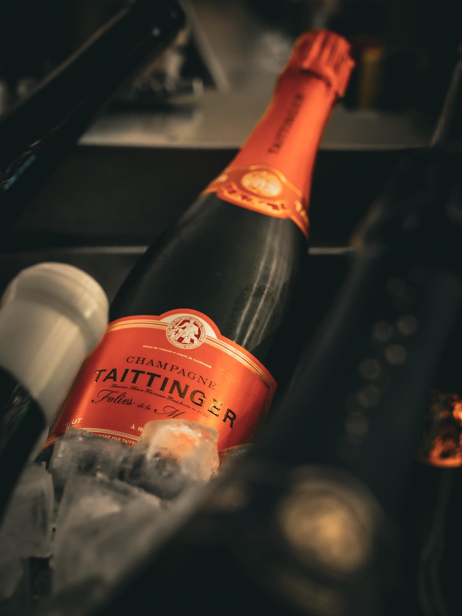 Taittinger Champagne and fine wines at Kastenmeier's Bar in Dresden city centre.