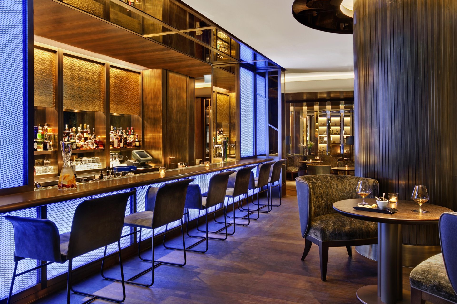 Blue Fox The Bar interior in the evening