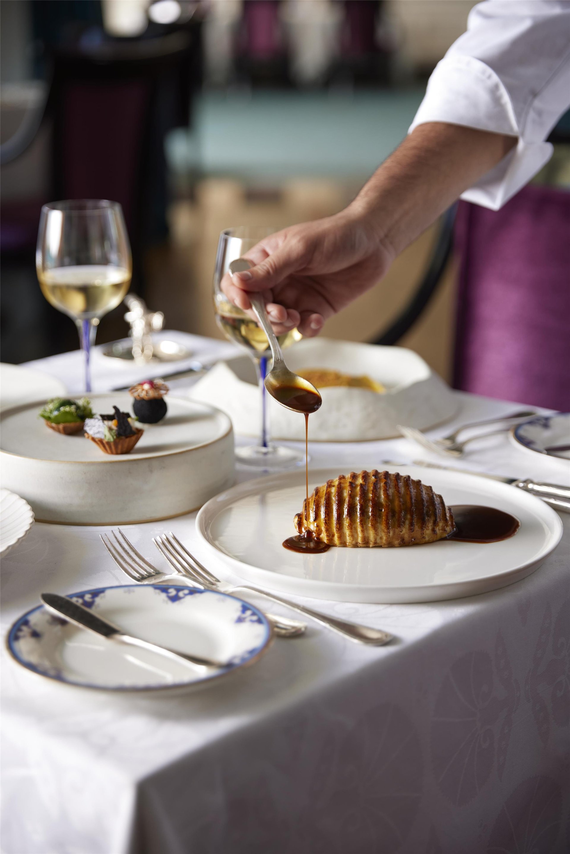 Tugra chef's tasting course at Ciragan Palace, a refined Ottoman dish served at Istanbul's Michelin-recognized palace restaurant