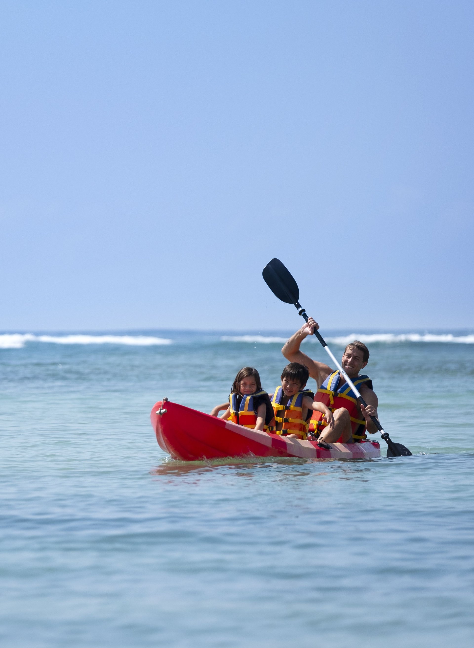 Family in kayak