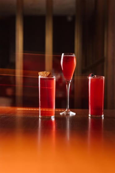 Gentleman in Red, Lady in Red Cocktails and Mocktail in Red