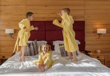 Kids having fun jumping