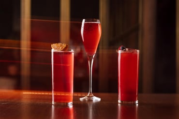 Gentleman in Red, Lady in Red cocktails and Mocktail in Red