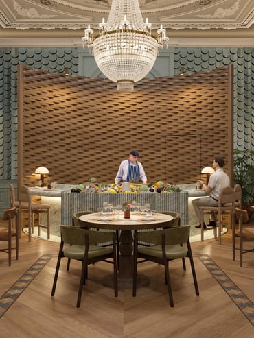 Neora Greek restaurant - rendered pictures