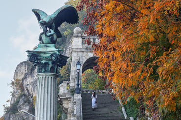 Budapest Autumn Moment on Gellert Hill for panoramic view