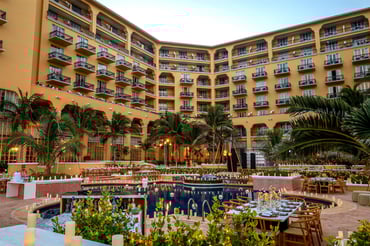 Shabbat dinner set-up at Kempinski Cancun