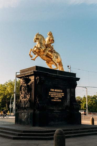 The famous Goldener Reiter (Golden Rider) statue of King Augustus the Strong in Dresden Neustadt.