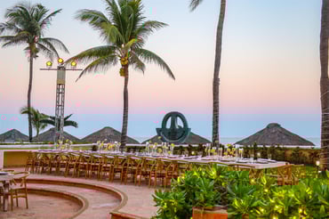 Shabbat dinner set-up at Kempinski Cancun