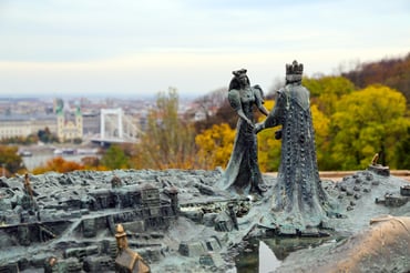 Budapest Autumn Still at the Castle - sculpture of royal couple