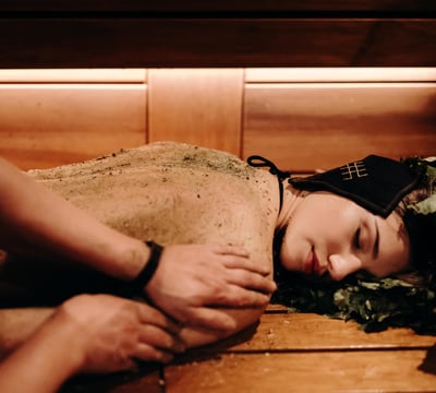 scrub application during Latvian pirts journey