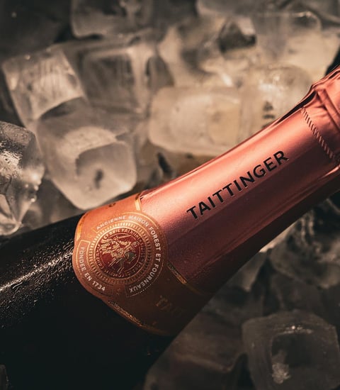 Stylish, inviting atmosphere inside Kastenmeier's Wine and Champagne Bar Dresden, featuring a selection of Taittinger.