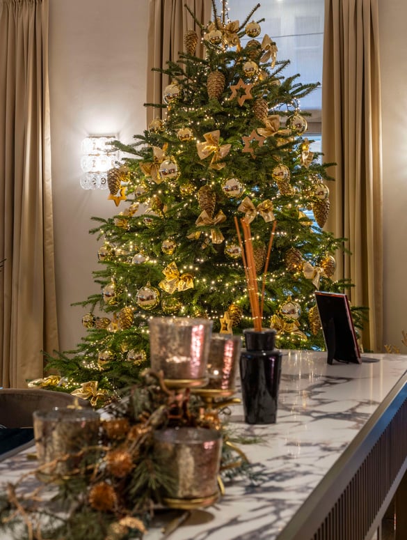 Christmas Tree in the Hotellobby and reception
