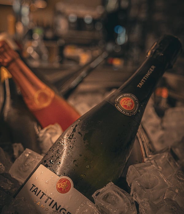 Elegantly displayed selection of fine champagne and rare wines at Kastenmeier's.