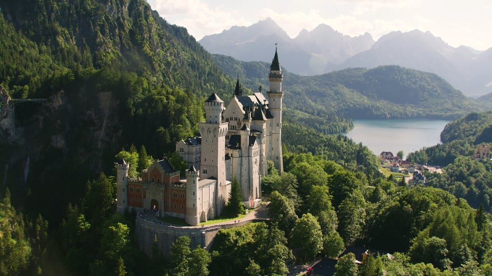 castle view from the sky